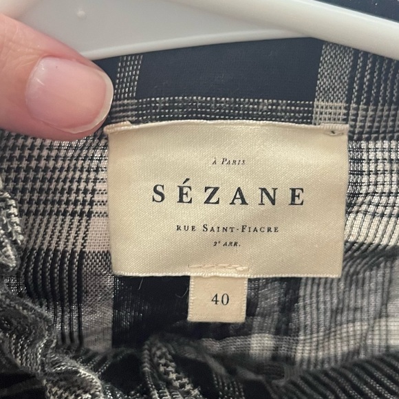 Sezane Capri Flannel Shirtdress Mini Wrap Washington Check French Academia 40 - Picture 11 of 16